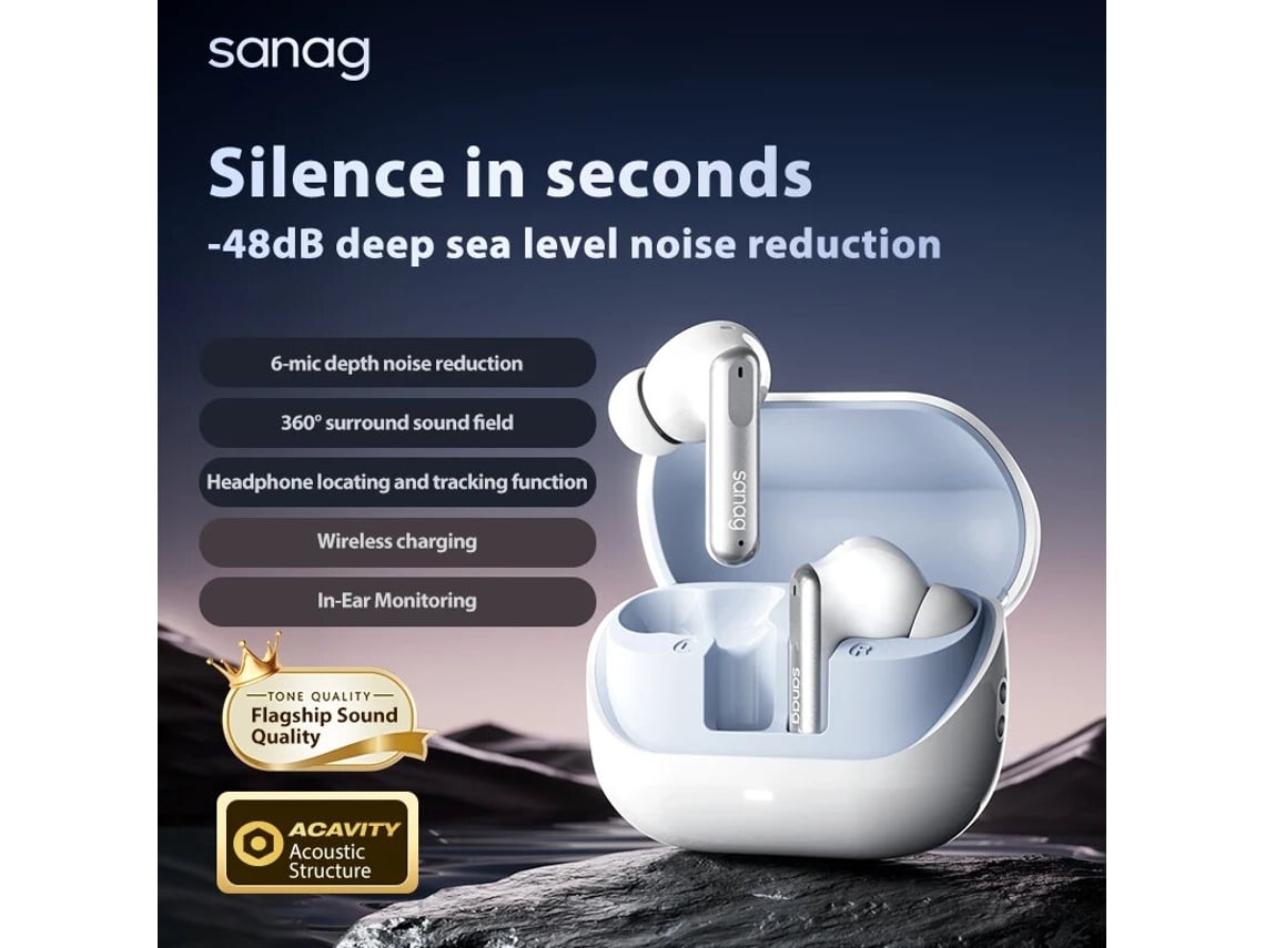 SANAG T51s TWS Fones com Cancelamento Ruído e Som Surround MDUG