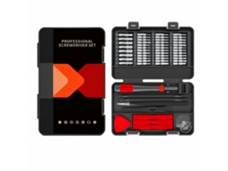 Kit De Chaves De Precisão 58 Em 1 Com Pontas Crv Para Reparação De Eletrónica, Preto E Vermelho