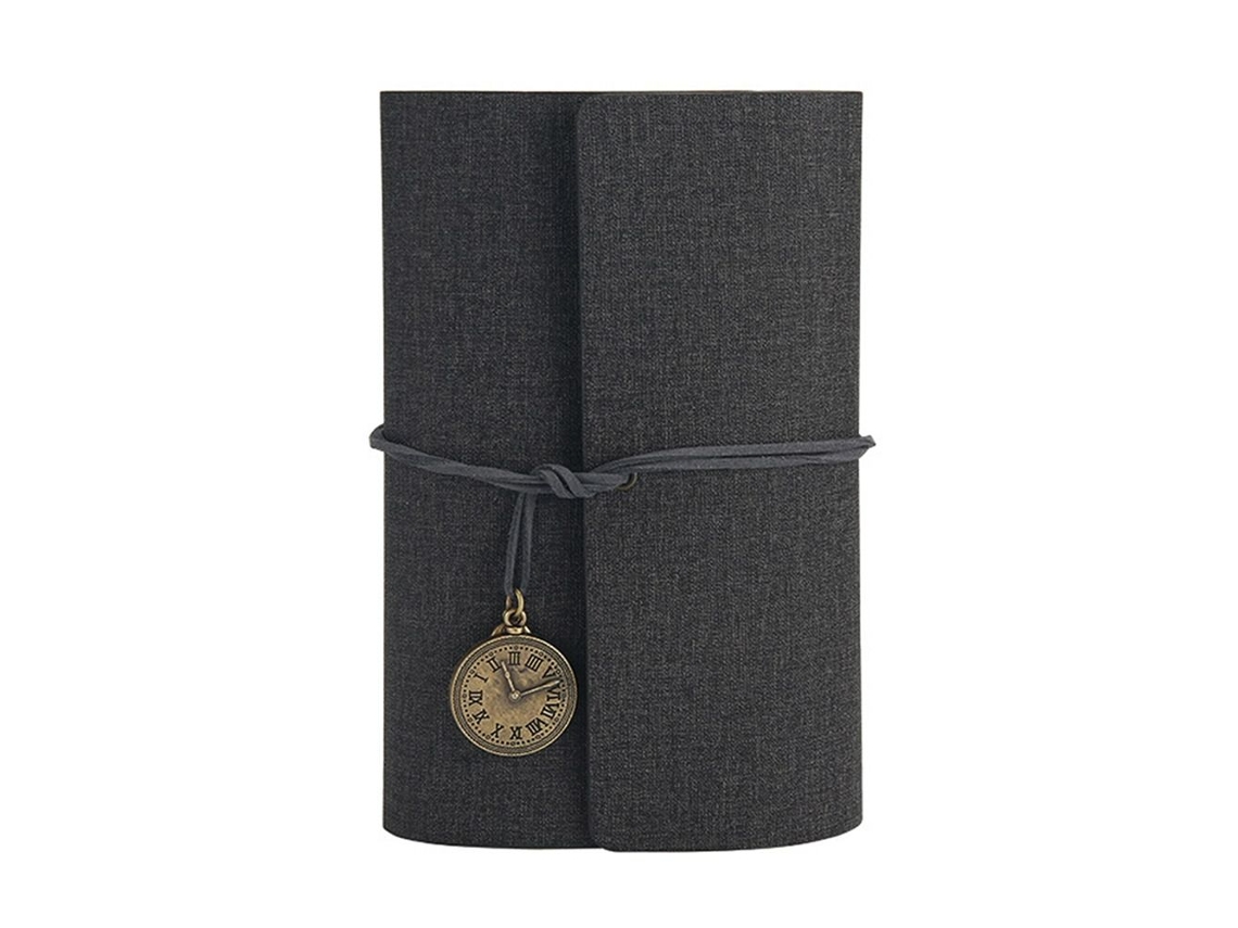 Caderno De Folhas Soltas Ledger Book Preto Brilvibera
