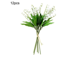 12pc Lírio do Vale Artificial Simulação Alta Flor Falsa para Decoração de Casa e Casamento | S/MARCA