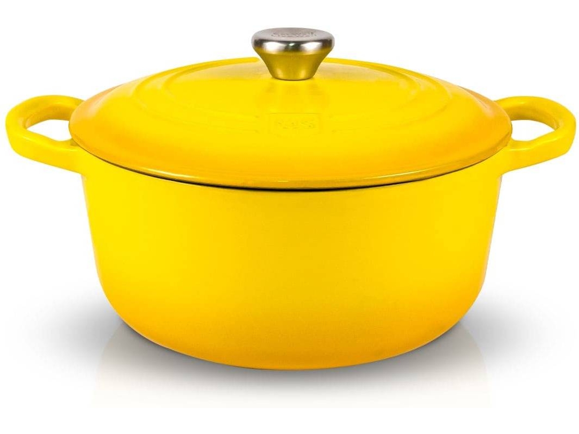 Panela MASTER SWISS Ferro Fundido H (Amarelo - 24 cm - 4.5 L)