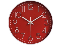 Relógio de Parede Silencioso 12 Polegadas Grande Sem Tic Tac para Cozinha Sala Quarto Lil Red