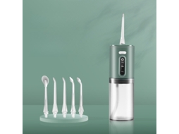 Irrigador Oral Portátil Sem Fio, 3 Modos De Funcionamento, 5 Bicos , À Prova De Água Ipx7, Recarregável,280ml Verde Hexinyigjly