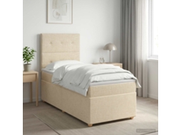 Vidaxl Cama Box Spring Com Colchão Creme 90 X 200 Cm Tecido