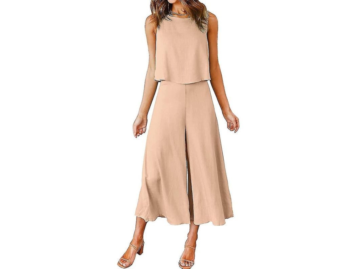 Fasst conjunto de Verão para Mulher Roylamp: Blusa com Gola Redonda e Calças Curtas