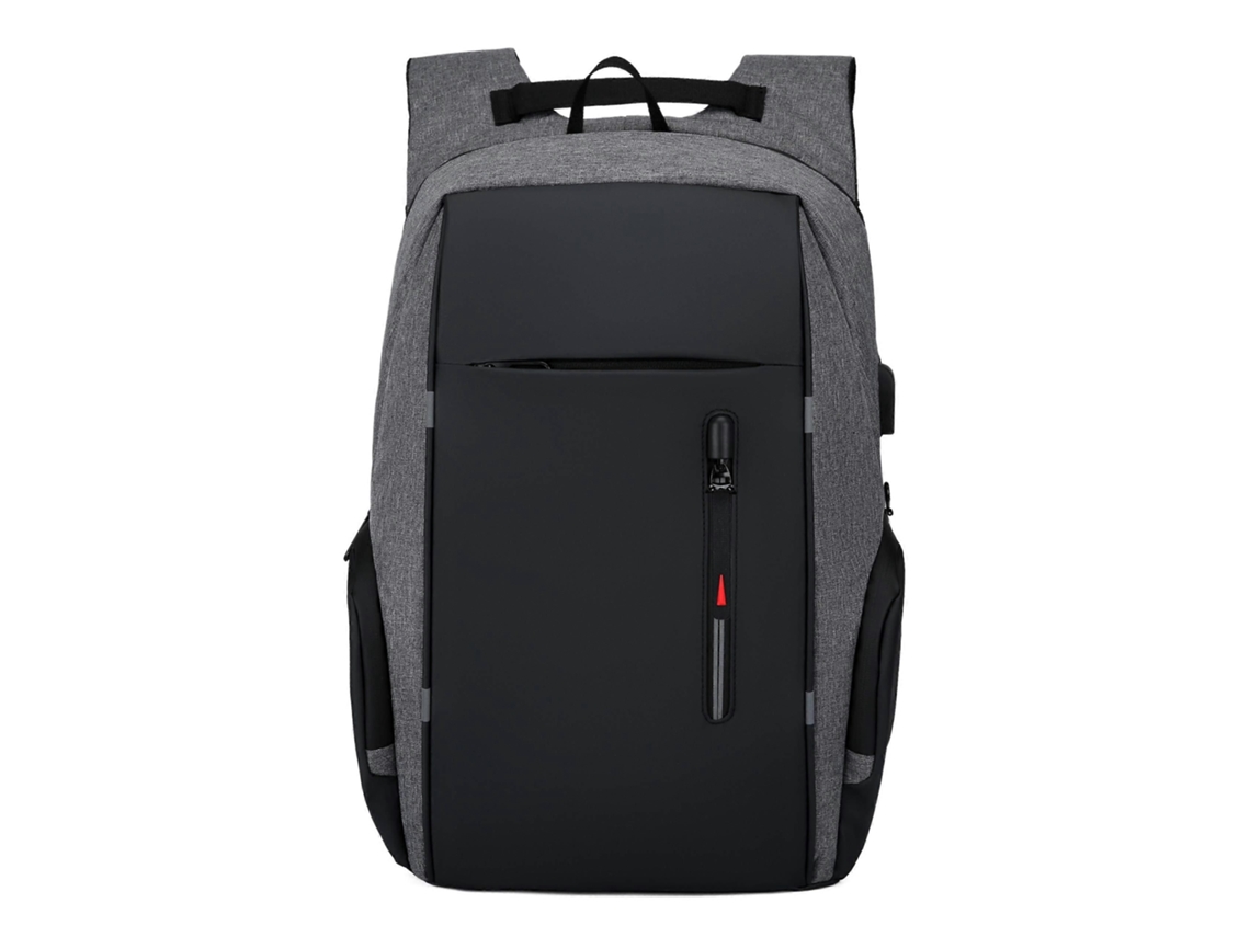 Mochila Para Laptop 17 Polegadas, Com Vários Compartimentos, Porta Usb, Resistente À Água, Em Tecido Oxford, Cor Cinza Elysve