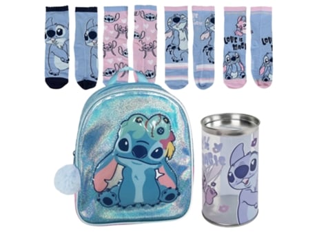 Mochila Infantil Stitch Para Lazer Pacote De 4 Meias Tamanho 27 30 Licencias Infantiles