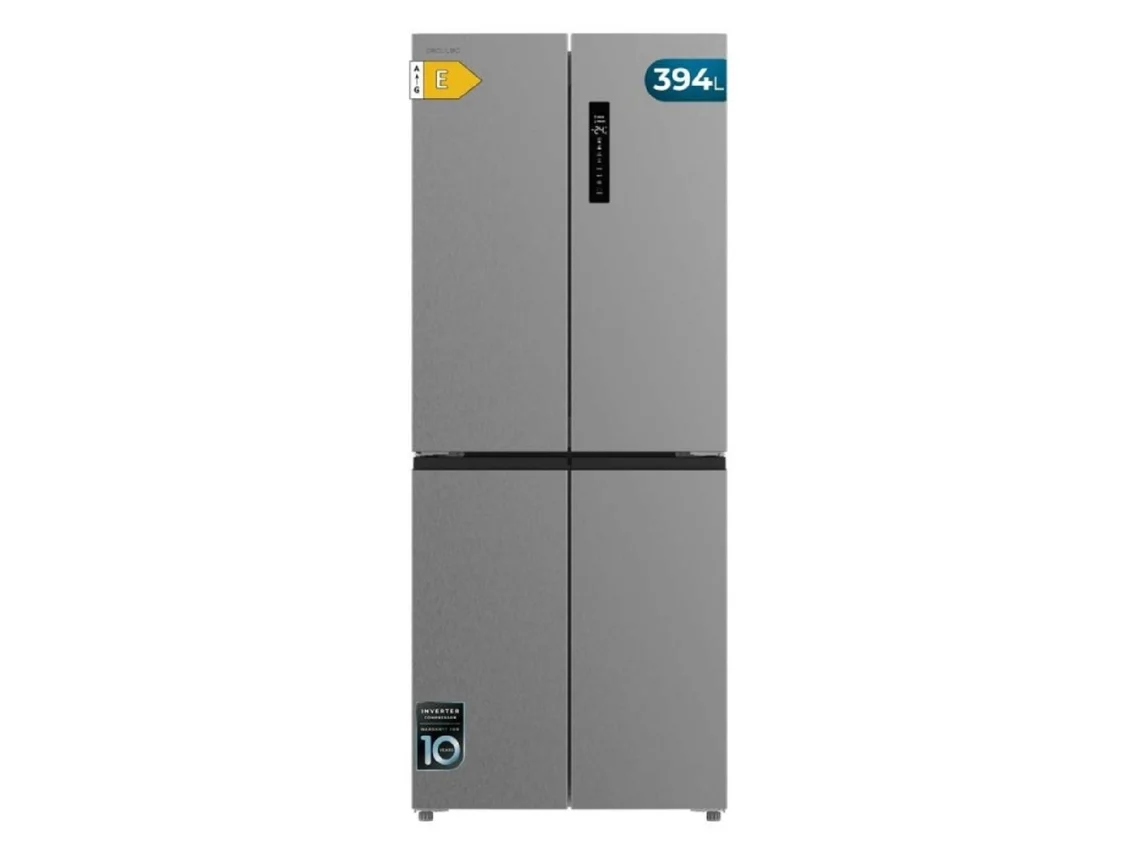 Frigorífico 4 Portas Total No Frost Cecotec Bolero Coolmarket 4d 394 Inox E, 394 Litros 170x70 Cm