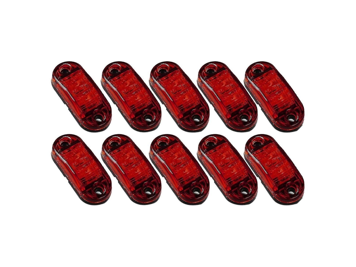 10 Luzes De Led Vermelhas, Ovais, 2,5 Polegadas, 2 Diodos, Para Reboque E Caminhão, Luz De Posição Lateral