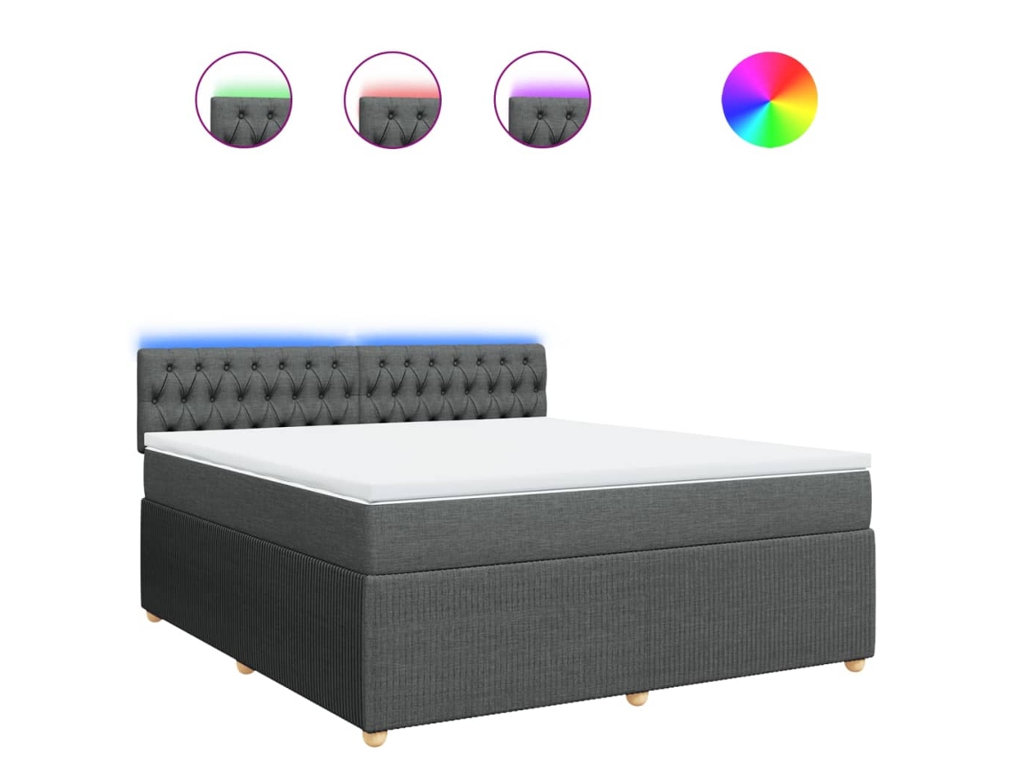 Box Spring Bed, Box Spring Beds Vidaxl Cinzeto Tecido (180 X 200 Cm)