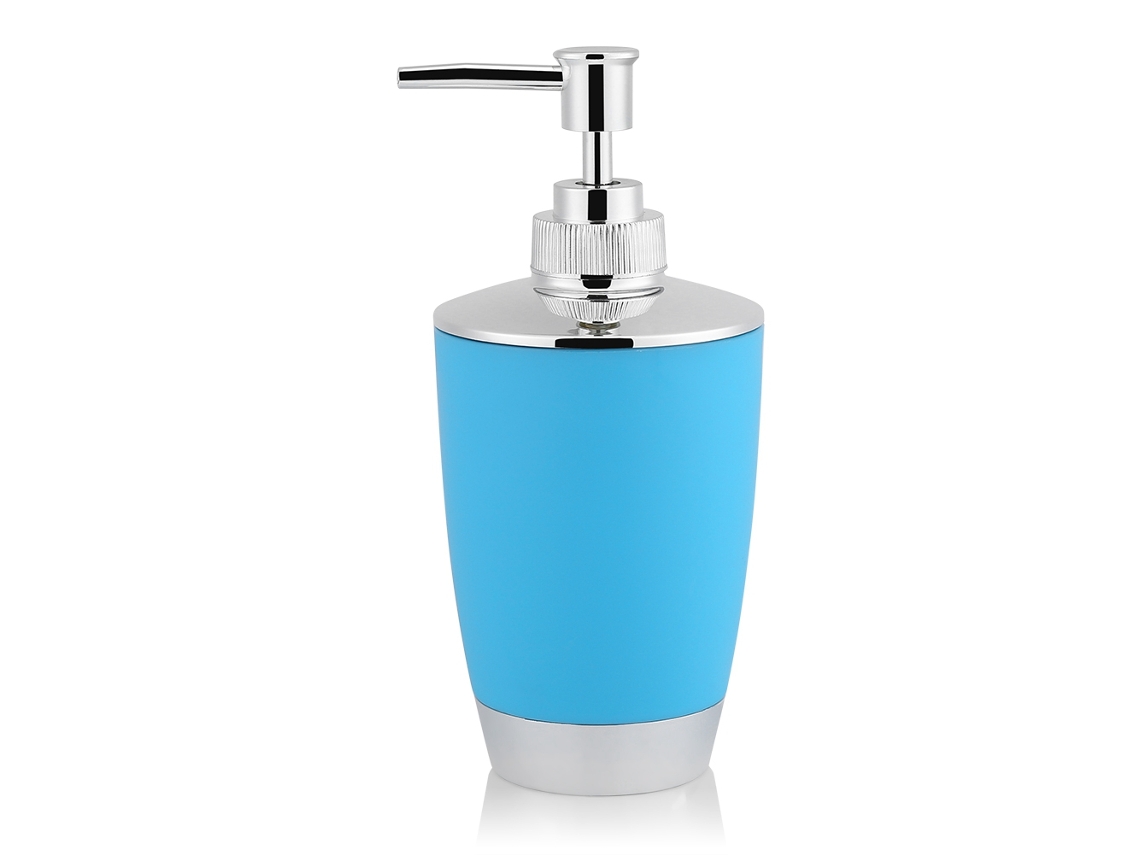 Conjunto 4 peças acessórios banheiro: copo, suporte escova, prato sabão, dispensador azul | S/MARCA