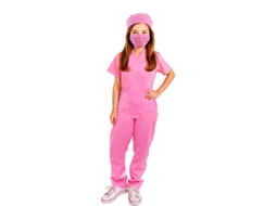 Fato de doutor rosa para menina