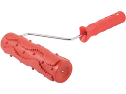 Escova de Rolo Decorativa Parede com Cabo Plástico Vermelho e Borracha Macia, 175 Mm X 50 CHABERLU