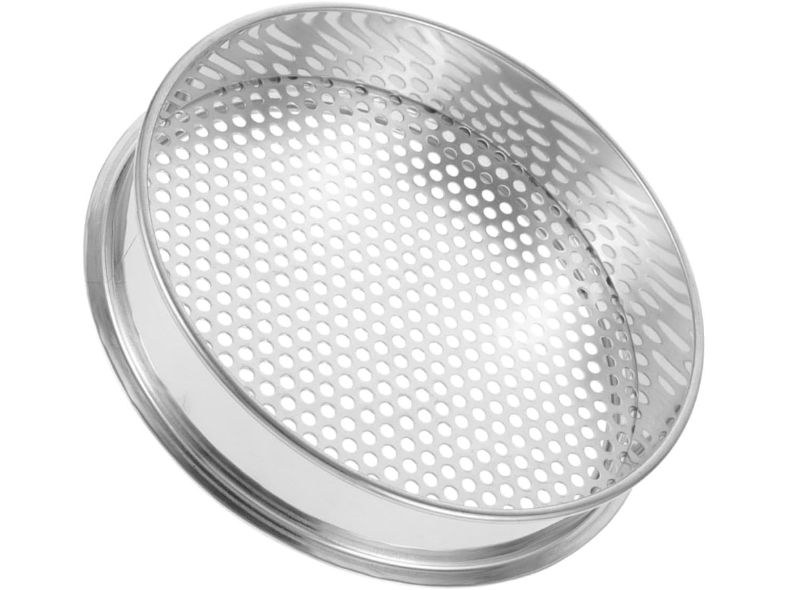 Topbathy Peneira de Jardinagem Besportble em Aço Inoxidável com Furos Redondos 4 Mm, Fácil Usar para e Cultivo