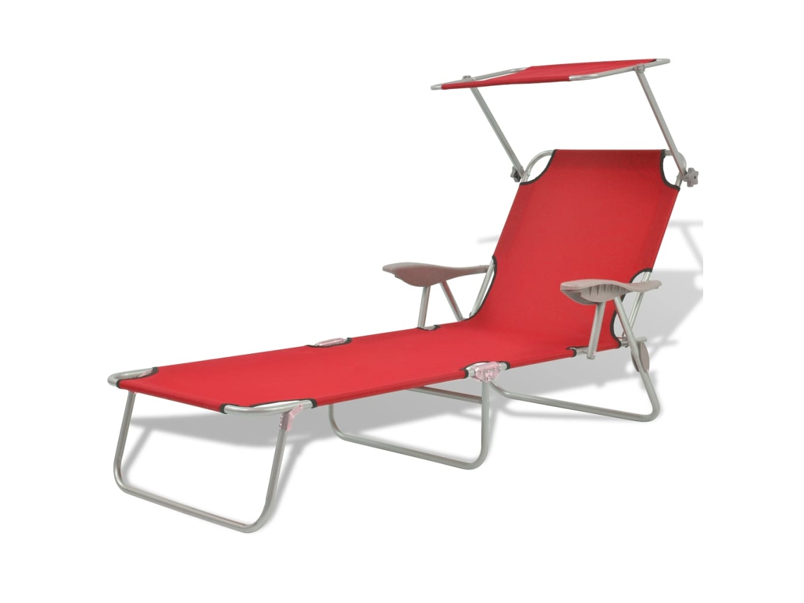 Outdoor Sunbed, Outdoor Sunbeds Vidaxl Vermelho Tecido (n/a)