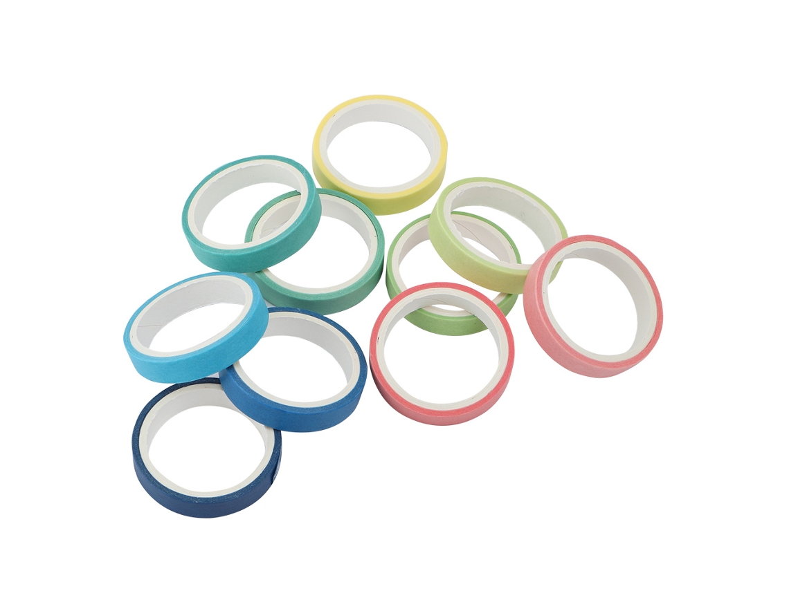 Laxiscreed Conjunto De 10 Fitase Washi De Cor Sólida Para Decoração Diy