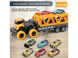 Caminhão de Brinquedo Grande com Contêiner, Dobrável e Transformável MDUG (amarelo)