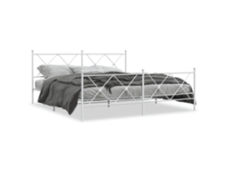 Estrutura de Cama com Cabeceira e Pés Metal Branco MAISON EXCLUSIVE 183x213 cm