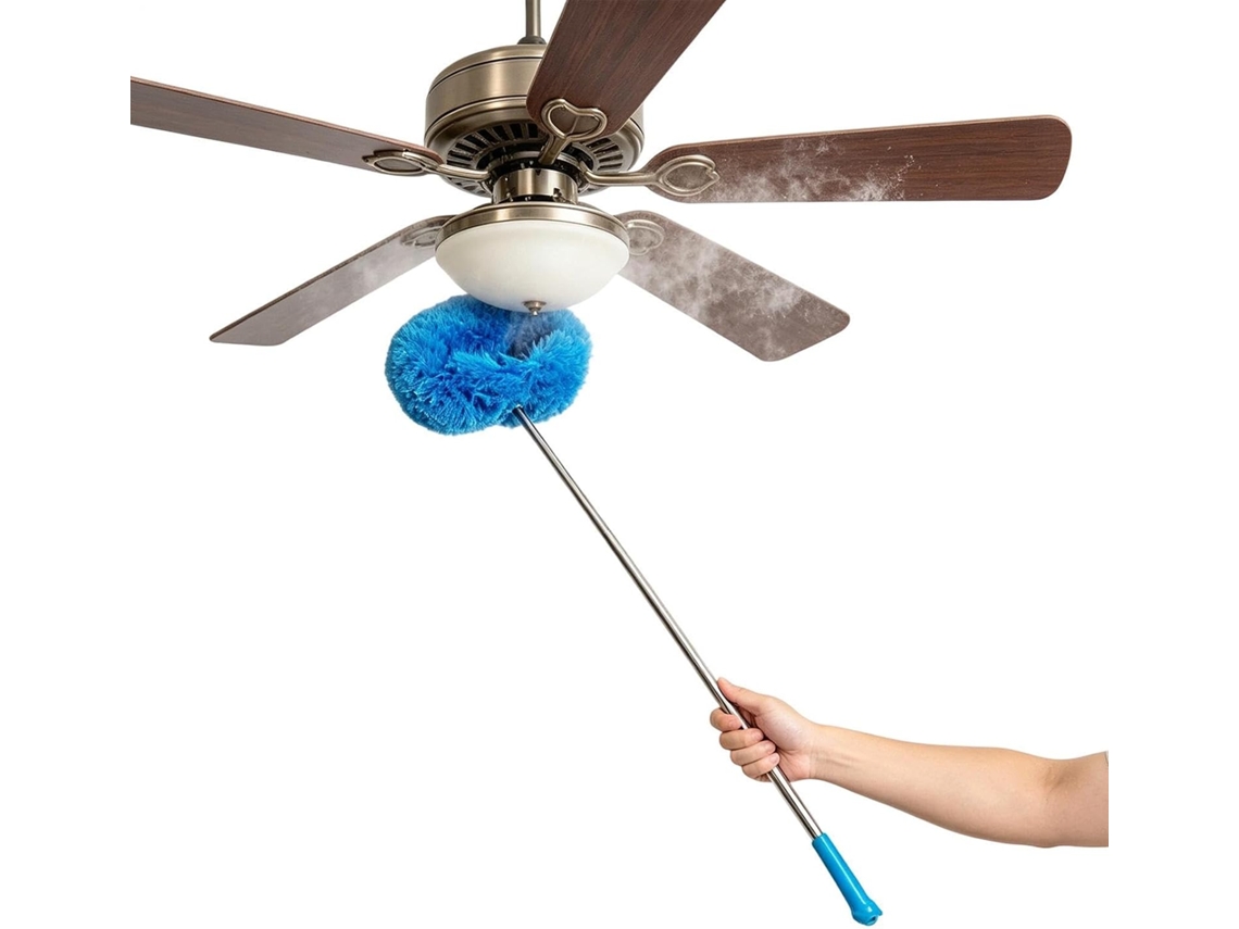 Escova Longa Para Limpeza De Ventiladores Teto Com Cabo Extensível