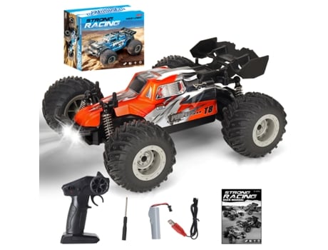 Carrinho De Brincar Telecomandado, Escala 118, Com Faróis E Função De Drift A Alta Velocidade Laranja Hexinyigjly