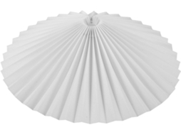 Guarda-chuva Giratório Plissado 31x16 Cm Em Tecido Branco, Ideal Para Decoração De Mesa, Quarto E Sala De Estar.