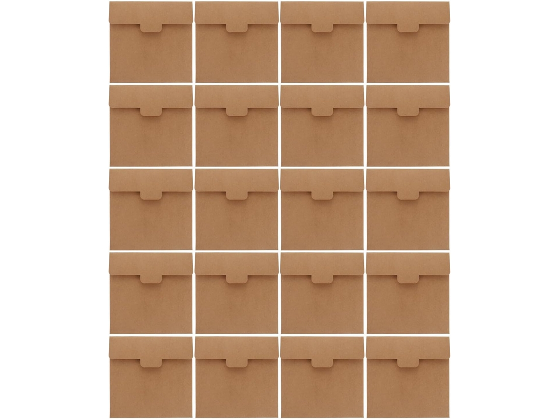 Lote de 20 envelopes quadrados em papel kraft marrom, grossos, com 1 cm de espessura, ecológicos, para convites, cartões e outros itens.