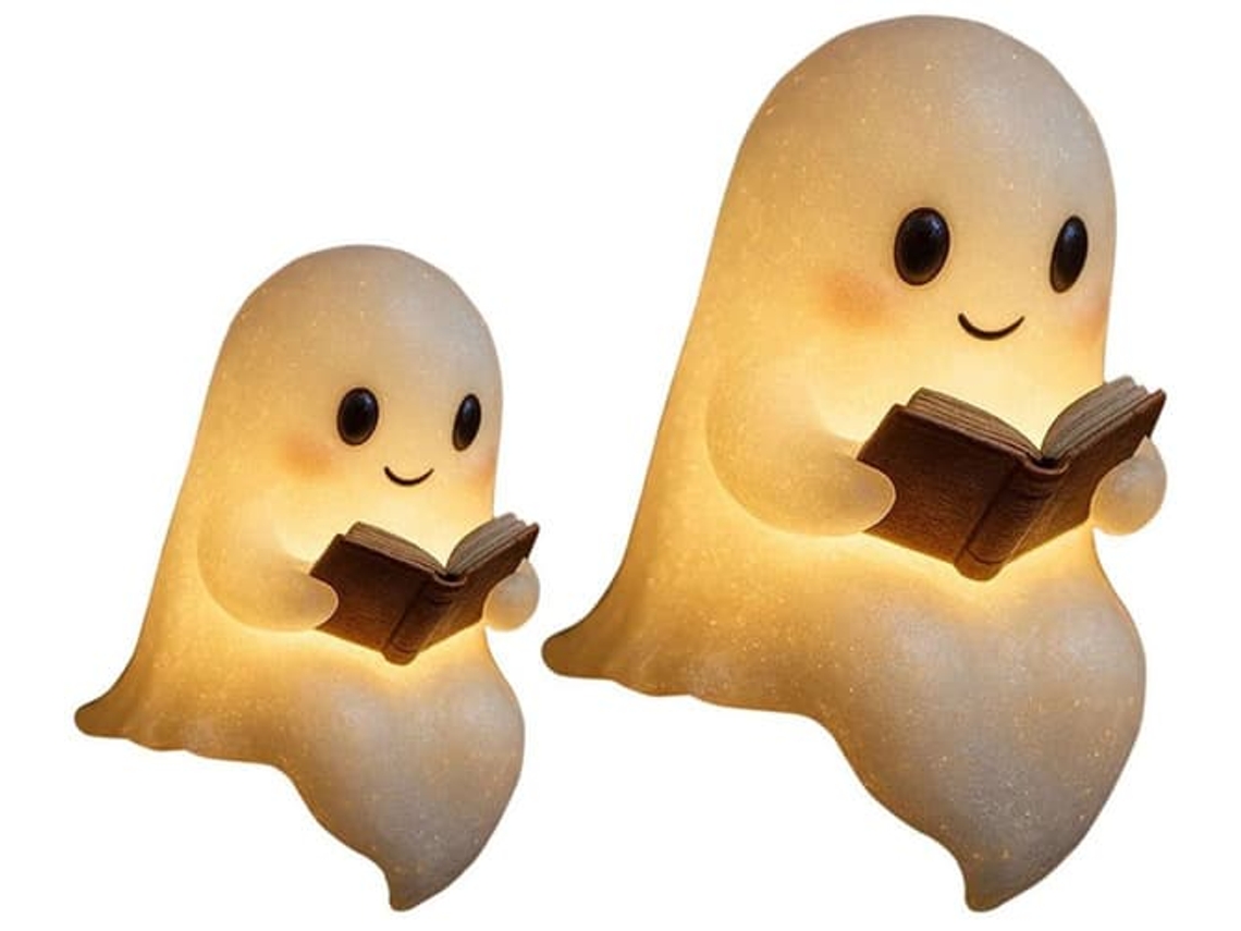 Luminária Noturna Led 3d, Formato De Fantasma, 21 Cm, Tema De Halloween, Para Quarto, Cabeceira, Sala De Estar E Ambiente Acolhedor