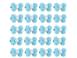 20pcs Grampos De Cabelo Para Cães Pequenos Com Laço Florido Para Yorkie E Outras Raças Azul