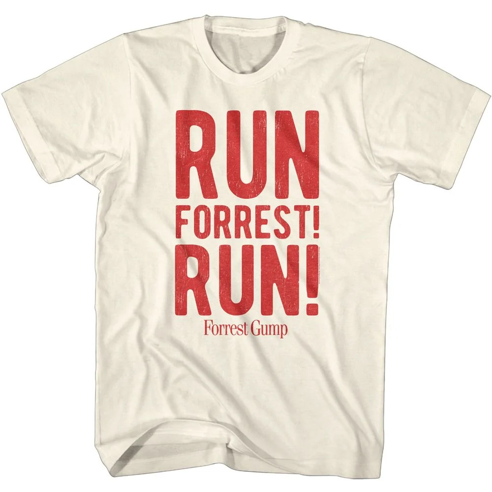 Rockinstone Forrest Gump Run Forrest Run Solid Natural Adult T-shirt Size:xxxl