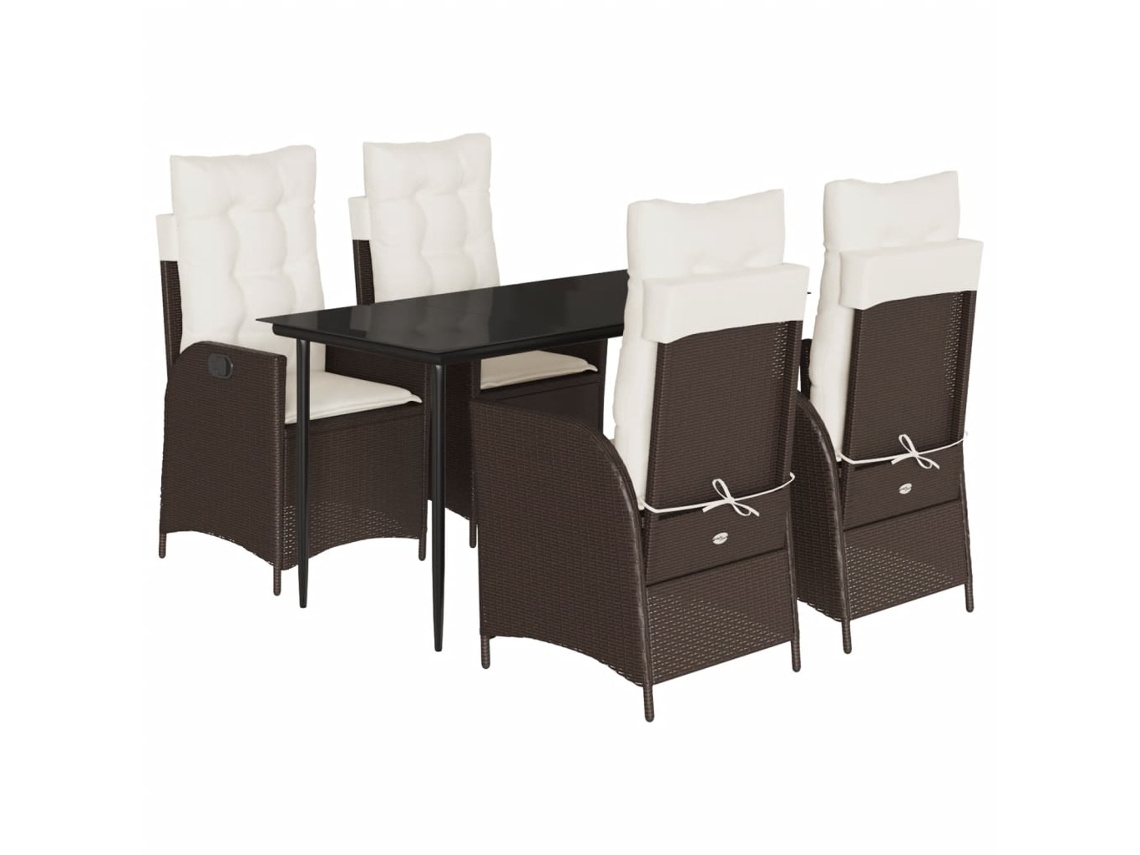 Garden Dining Set, Garden Dining Sets Vidaxl Marrom Rattan / Vime (140 X 70 X 74 Cm)