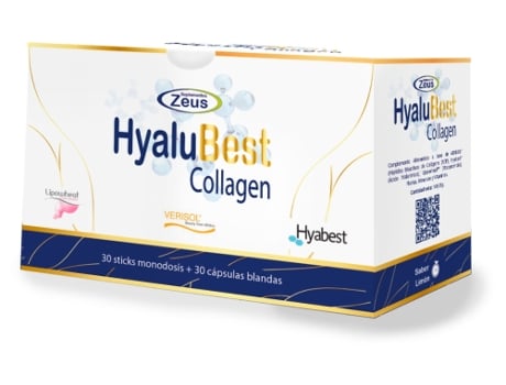 Hyalubest Colagénio 30 Sticks 30 Cápsulas SUPLEMENTOS ZEUS