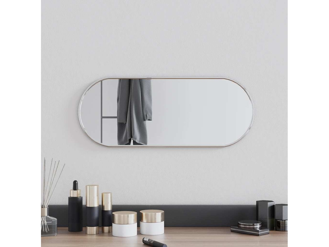 Vidaxl Espelho De Parede Oval 50x20 Cm Prateado