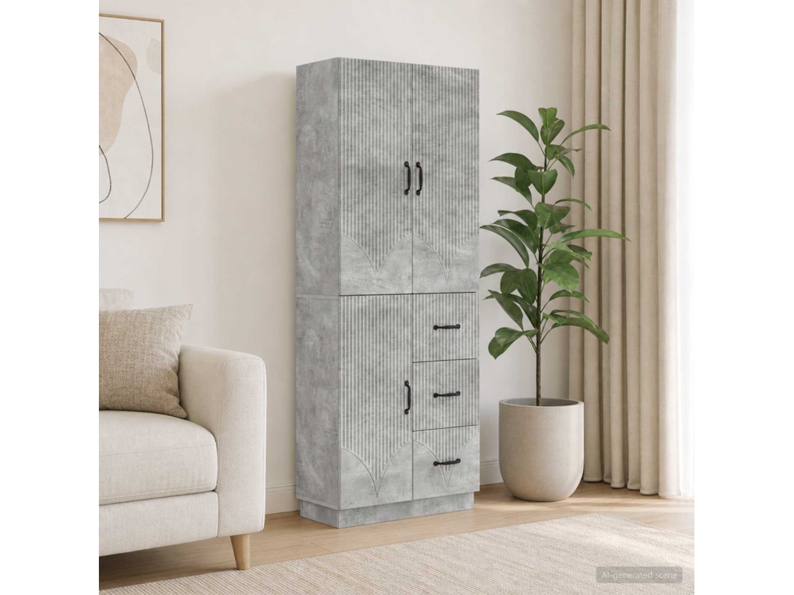 Vidaxl Conjunto De Gabinete 2 Pcs Cinzento Cimento