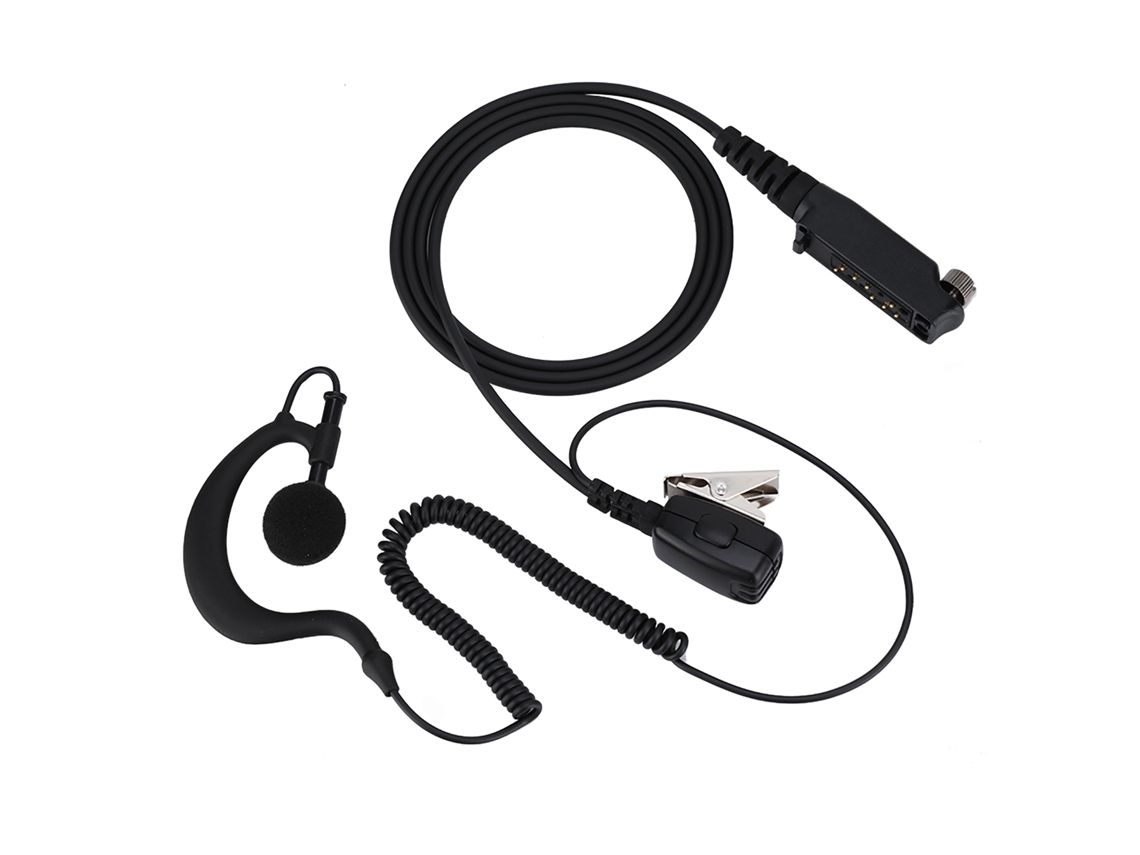Fone de Ouvido com Gancho Mali para Rádio Walkie Talkie STP9000, Ptt e Microfone Sem Mãos