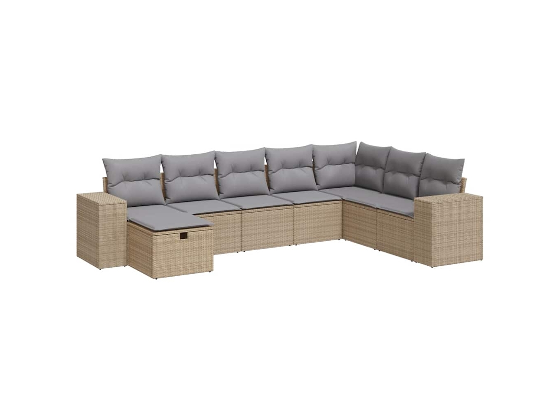 Garden Sofa Set, Garden Sofa Sets Vidaxl Bege Rattan / Vime (n/a)