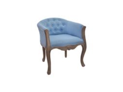 Poltrona Alexandra House Living Azul em poliéster e madeira de seringueira, 58x56x69cm