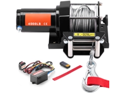 Guincho Elétrico Capacidade de Tração 1814 Kg 12 V Cc com Cabo Aço 7 Fios 118,7 Cm Controle Remoto Sem Fio e Ip55 Impermeável para Reboque Atv Utv