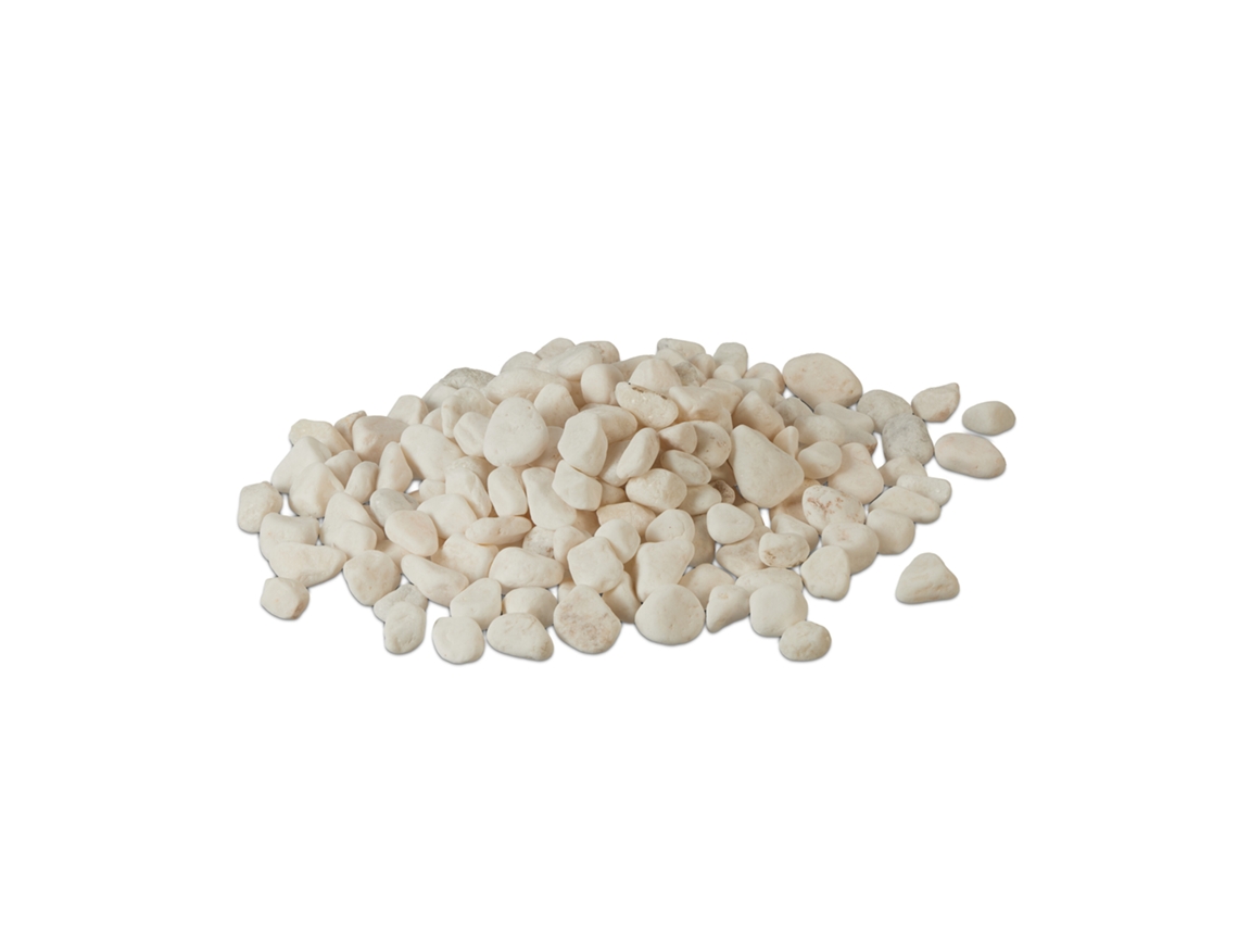 Relaxdays Cascalho De Mármore, 5kg, Pedras Decorativas, 15 - 25mm, Seixos De Jardim, Vaso, Campa, Decorativo, Branco