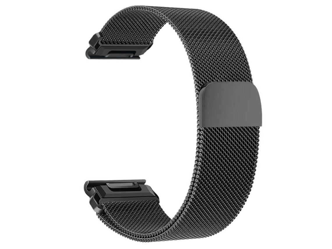 Bracelete Para Garmin (20mm) - Aço Inoxidável Milanês Magnético Preta