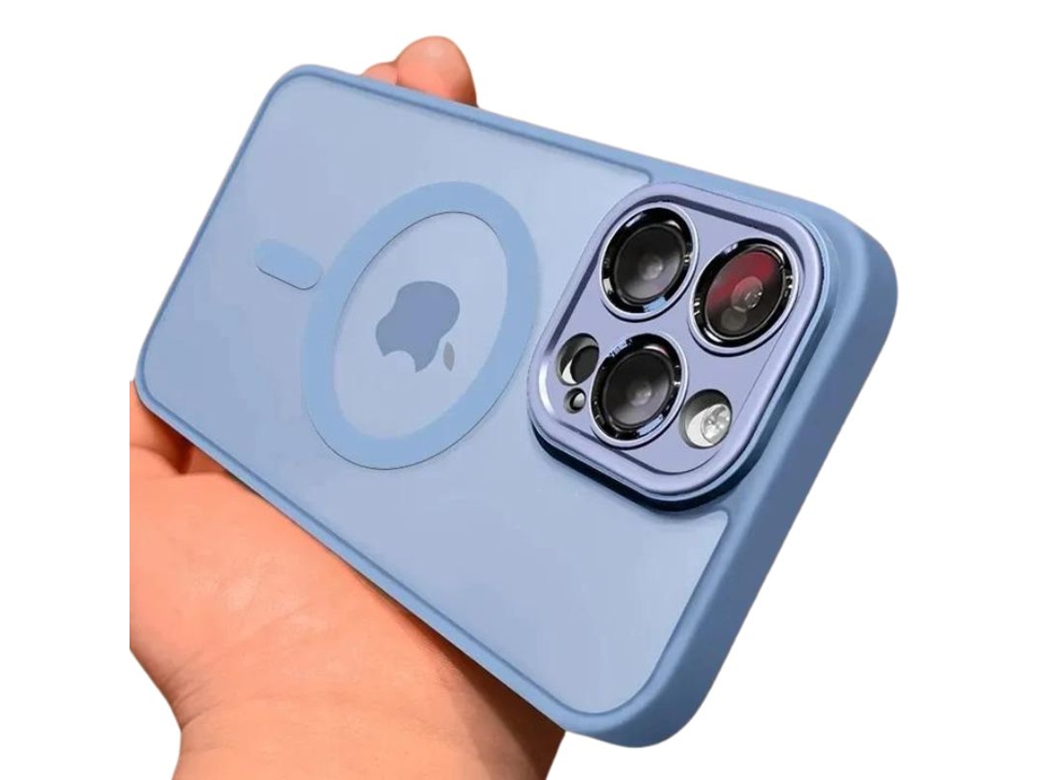 Capa Semitransparente Magsafe para iPhone 11 pro max ANTIIMPACTO! Azul
