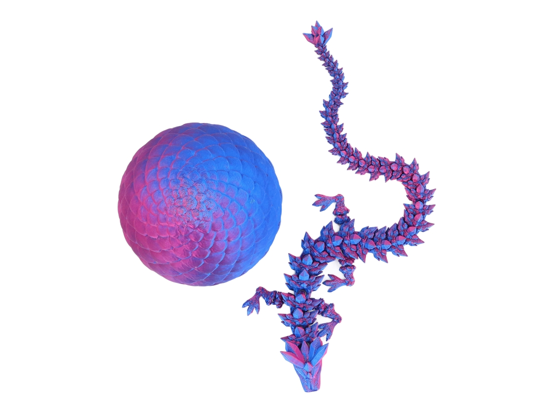 Ats ovo de Brinquedo Dragão Surpresa Figura 3d Impressa Dragão Articulada Precisa Móvel 32cm Roxo