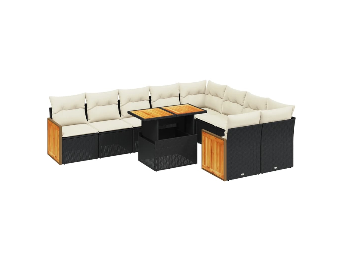 Garden Sofa Set, Garden Sofa Sets Vidaxl Preto Rattan / Vime (n/a)