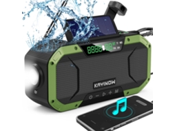 Rádio De Emergência Solar Com Manivela E Alto Falante Bluetooth À Prova Dágua Zeuxo