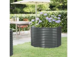 Vidaxl Canteiro Elevado Jardim 100x100x68 Aço Galvanizado Antracite