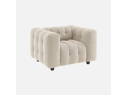 Poltrona Em Tecido Boucle Texturado, 1 Lugar, Beige Sweeek