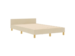 Conjunto 1 Estrado De Cama Plataforma Vidaxl Creme Tecido (120 X 200 Cm)