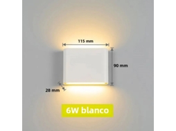 Luminária De Parede Led À Prova D'água (branco Quente 6w), Estilo Moderno, Material De Alumínio.