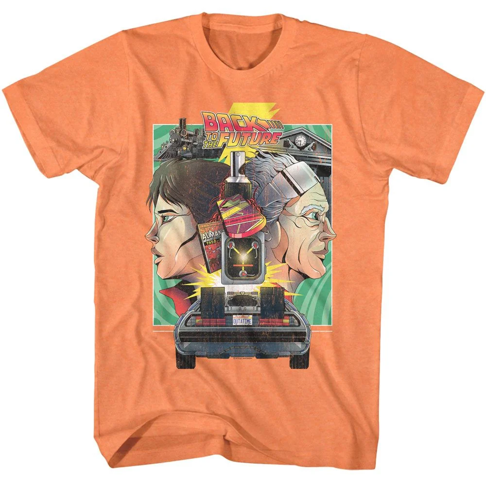 Rockinstone Back To The Future Movie Poster Heather Cantaloupe Adult T-shirt Size:xl