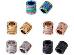 Conjunto de 10 contas de aço com design exclusivo - Tamanho 10mm - Cores sortidas - Metais