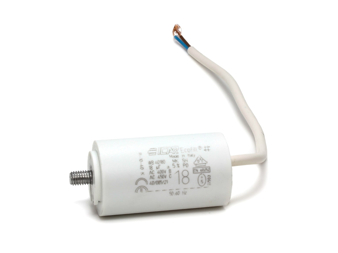 Condensador ICAR 18µf + Cabo Stock para Máquina de Lavar Roupa Cap125un